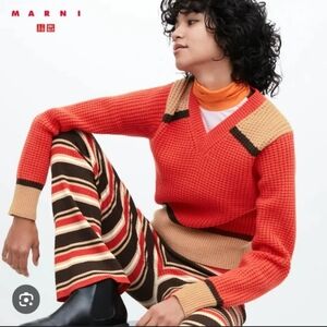 Uniqlo X Marni Popcorn Knit V-neck Sweater